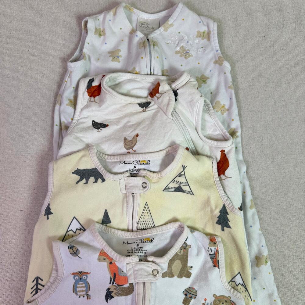 Baby Sleepsack Wearable Blankets Lot 4 Small 0-6 Months Kyte Halo Mama Cheetah